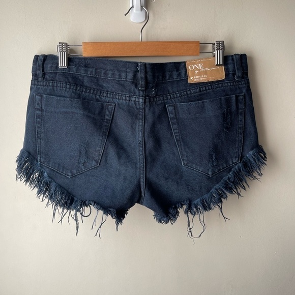 One teaspoon WORN BLACK BONITAS LOW WAIST DENIM SHORT 28 - Picture 5 of 14